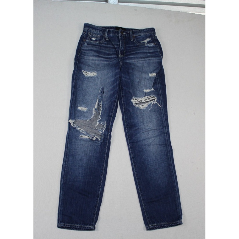 Buckle Black Mom Jeans Women 26 Blue Excellent Distressed High Rise Ripped Denim